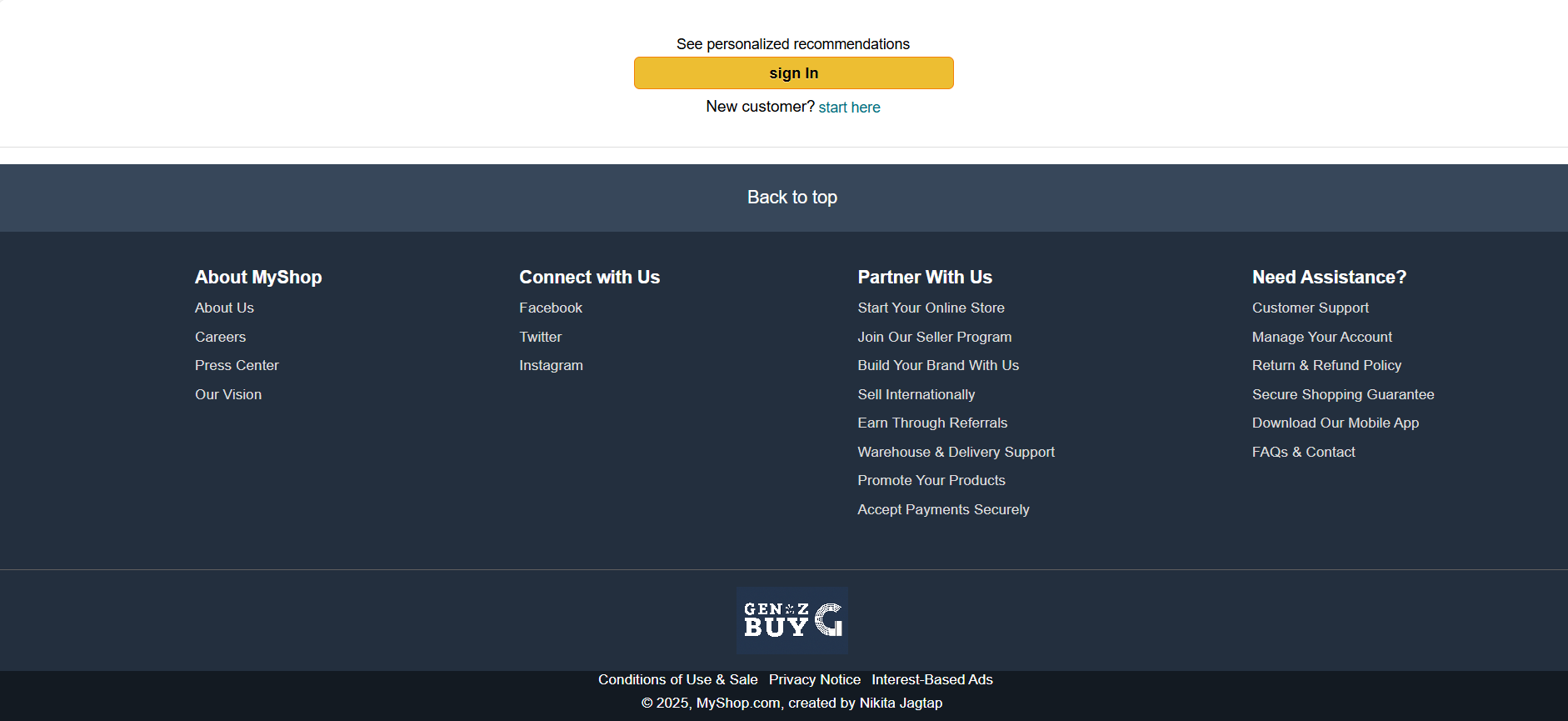 E-Commerce Website Clone Screenshot 3